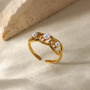 Imitation pearls ring