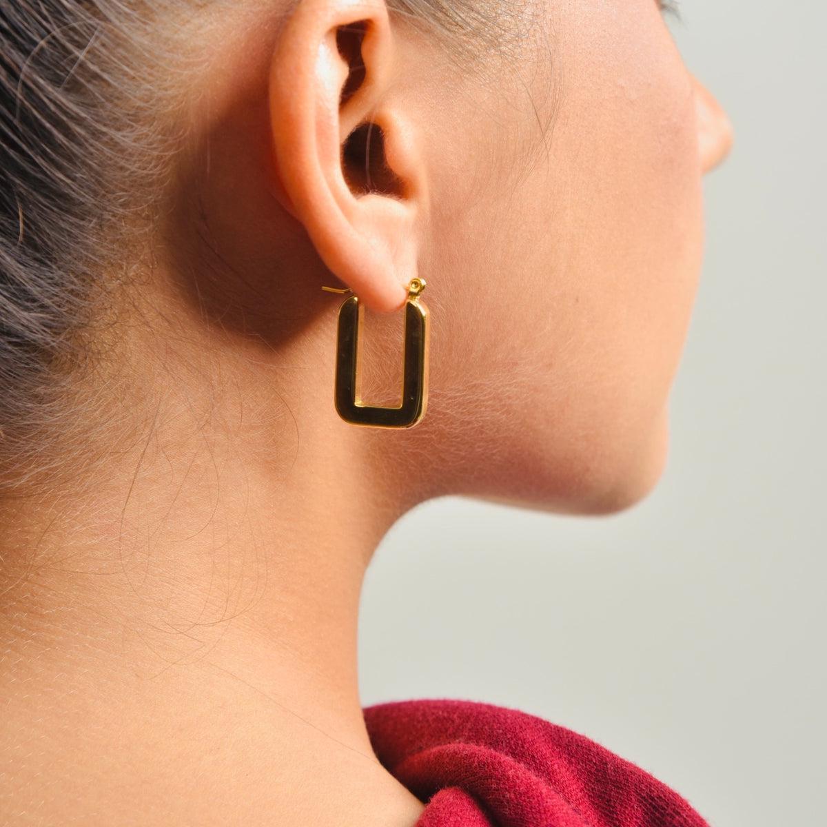 U Shaped Hoop Earrings