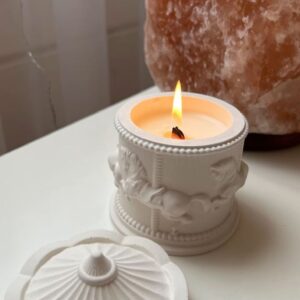 Carousel Wood Wick Candle Jar
