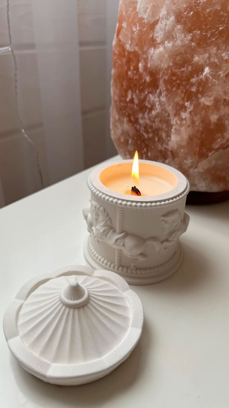 Carousel Wood Wick Candle Jar