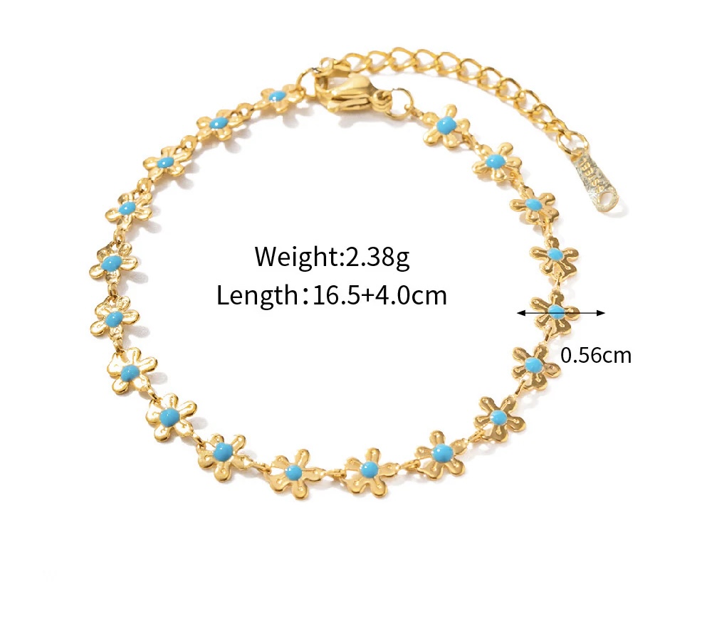 Blue daisy bracelet - Image 3