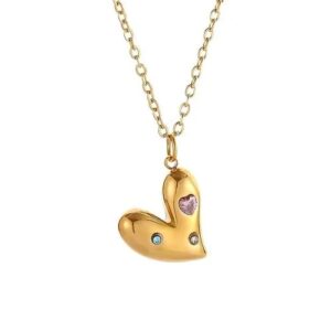 Stone heart pendant