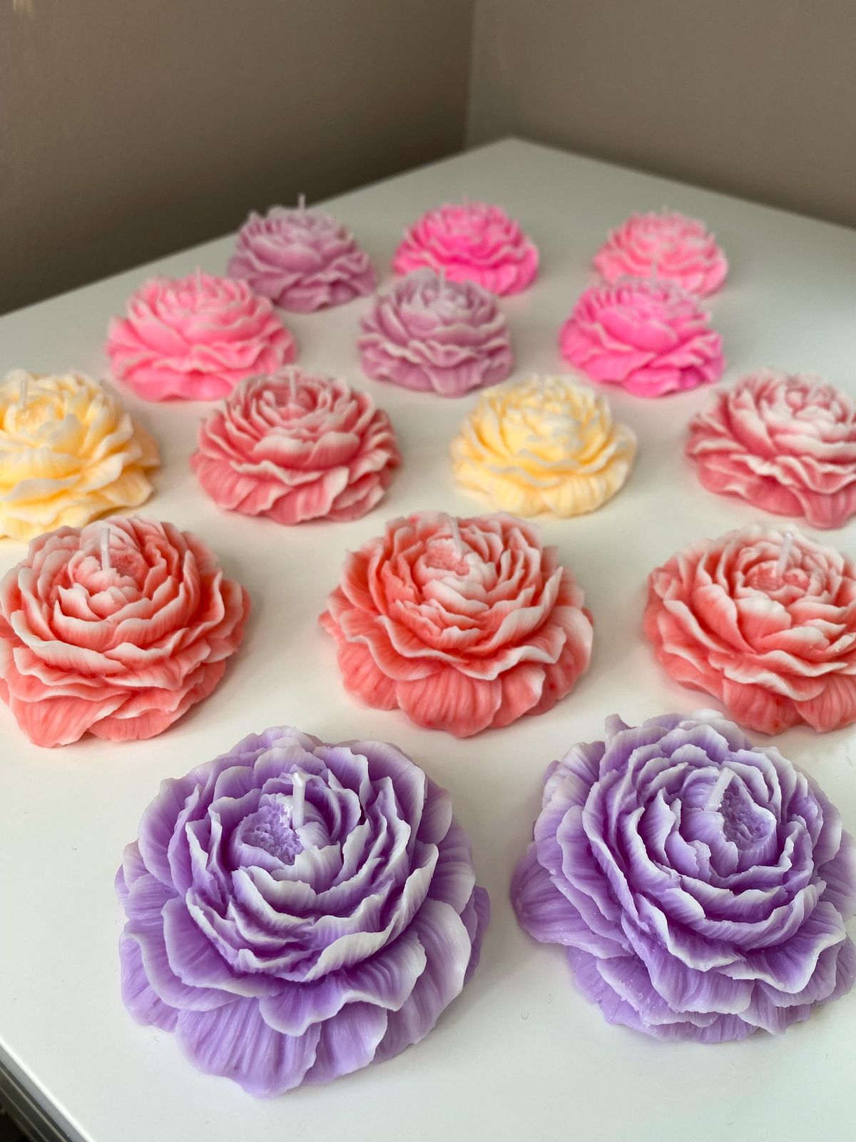 Peony Flower Candle medium