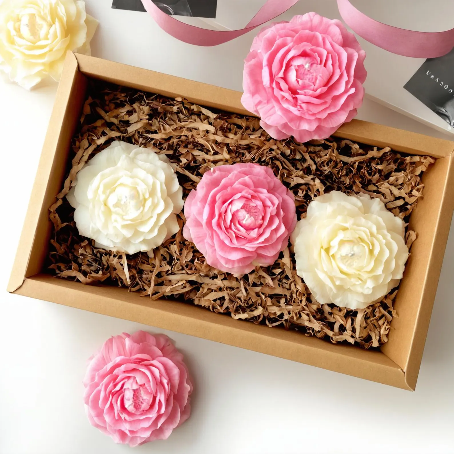 Peony Flower Candle medium - Image 4